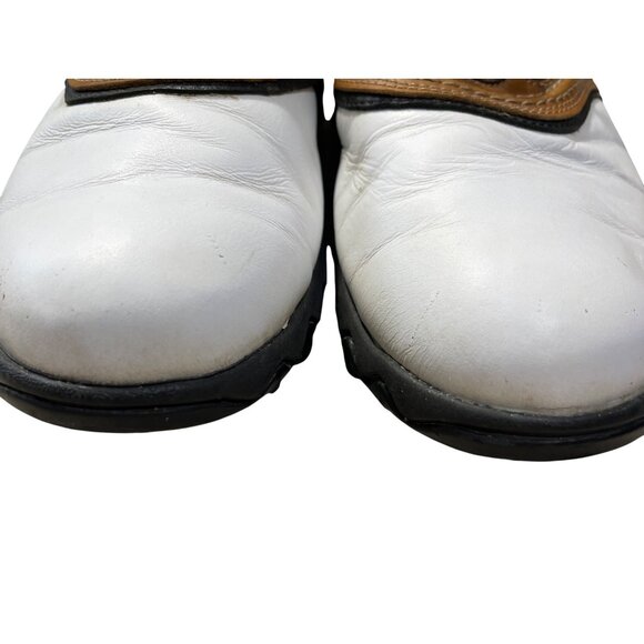 Footjoy Contour Golf Shoes Series White Brown Leather 54024 Mens 7M - Picture 3 of 10